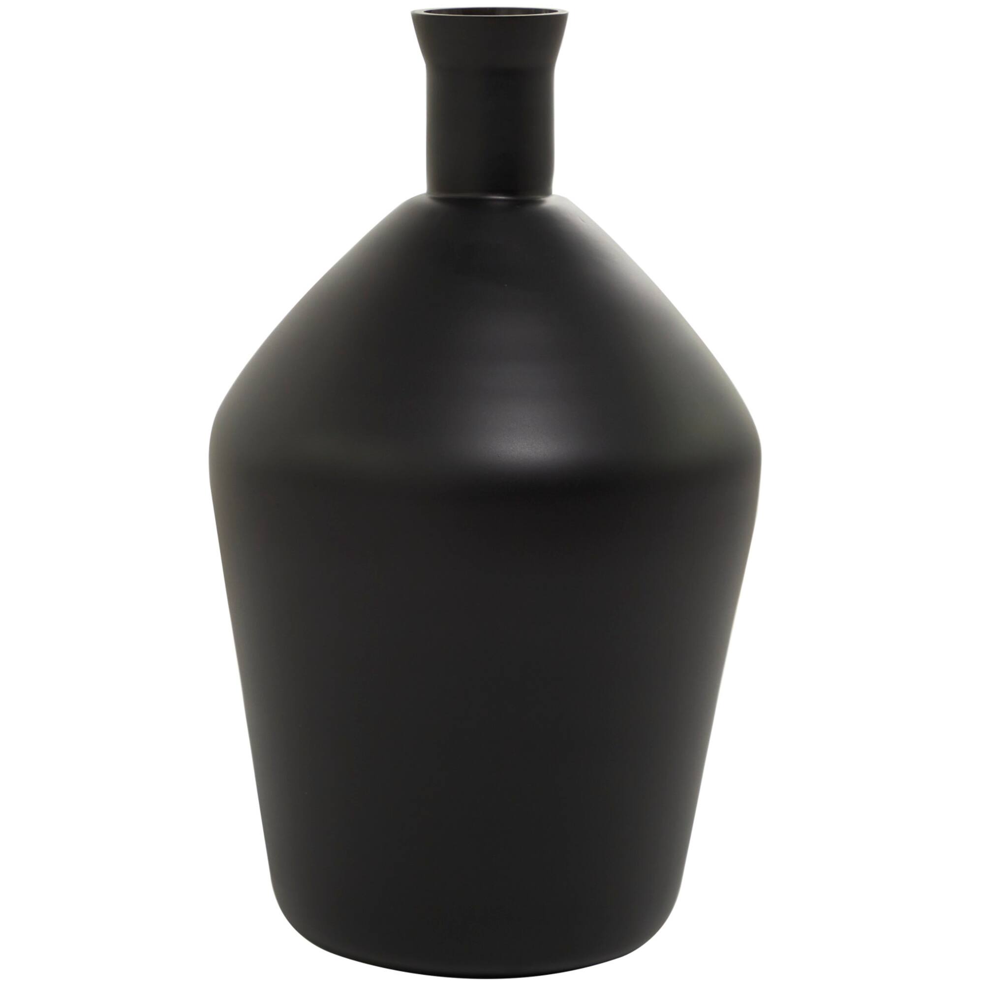 Black Glass Vase 9" x 9" x 15"